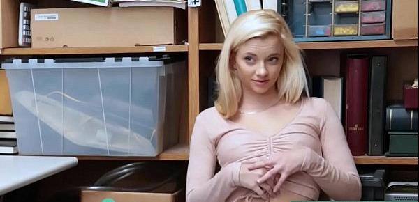 Hardsex with Tiny Tits Girl Shoplifter Riley Star in My Office - Teenrobbers.com